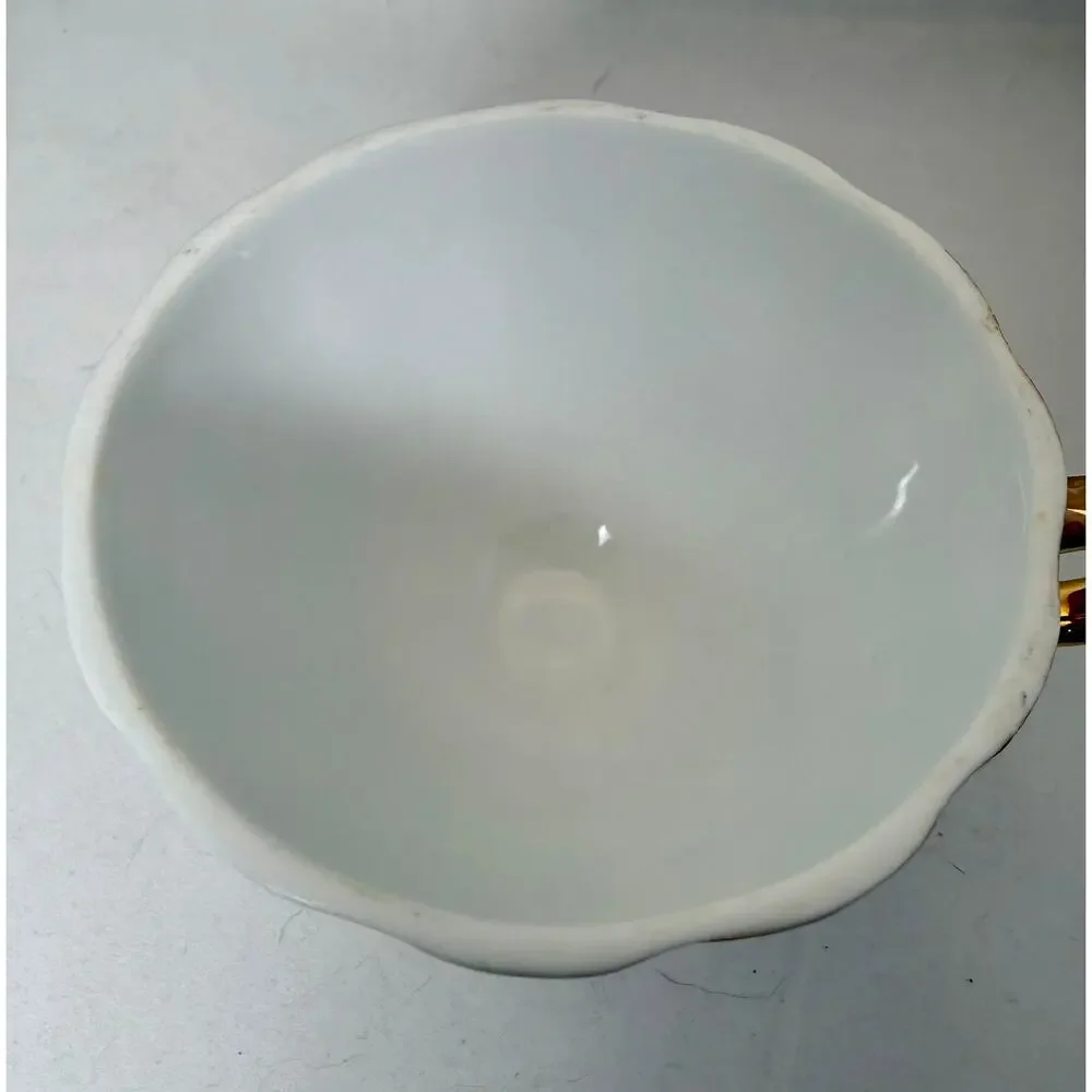 Vintage Yamasen Japan 24K Gold Plated Peach Floral Porcelain Tea Cup & Saucer